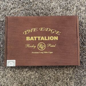 Rocky Patel The Edge Battalion Empty Wooden Cigar Box 10” Empty Storage Case